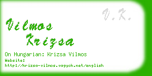 vilmos krizsa business card